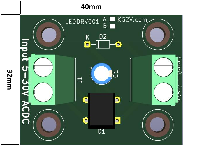 Table Mount Constant Current LED Driver 1.7mA